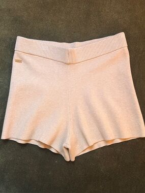 LUNE High-Rise Knit Bike Shorts in Tan NEW